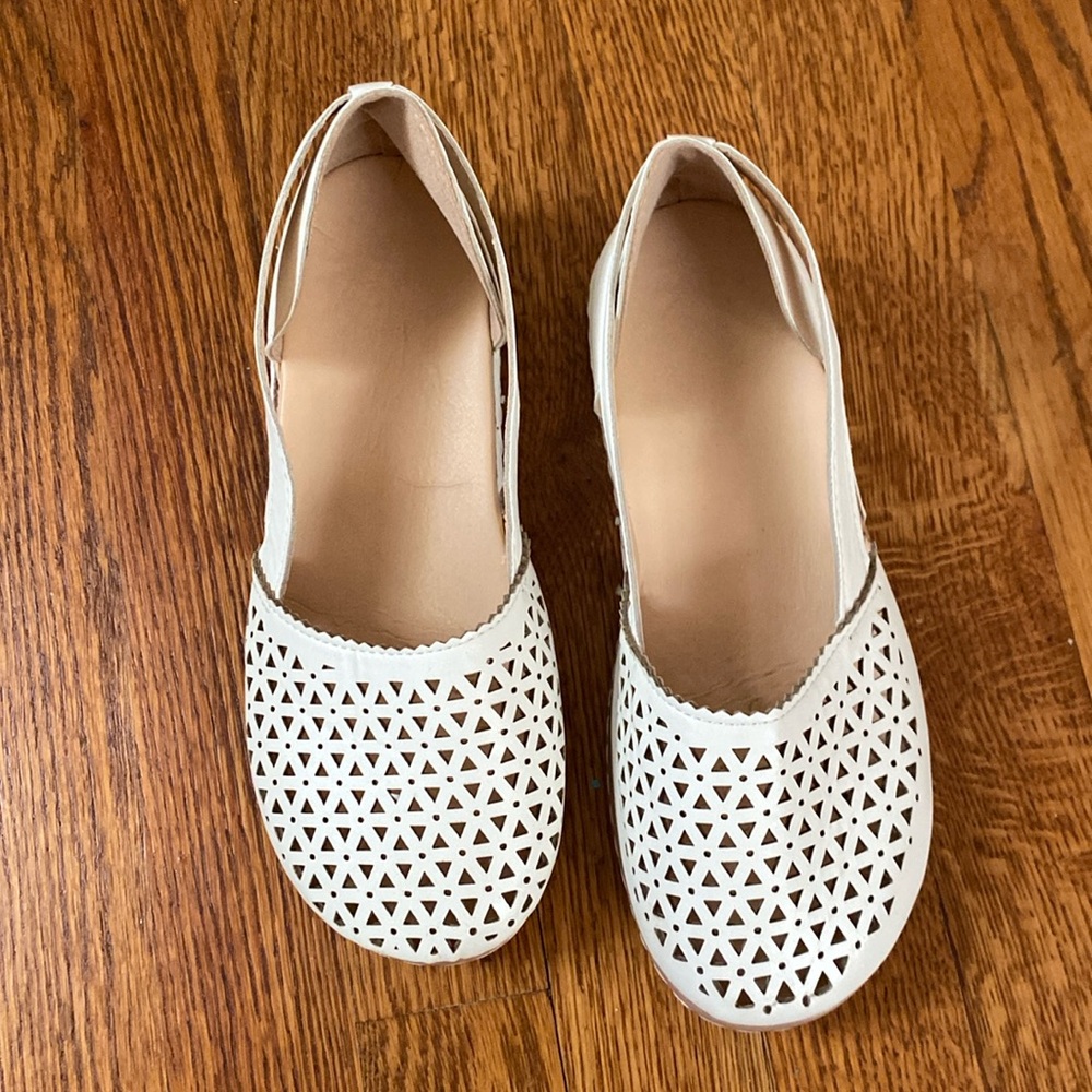 white heels/ sandals